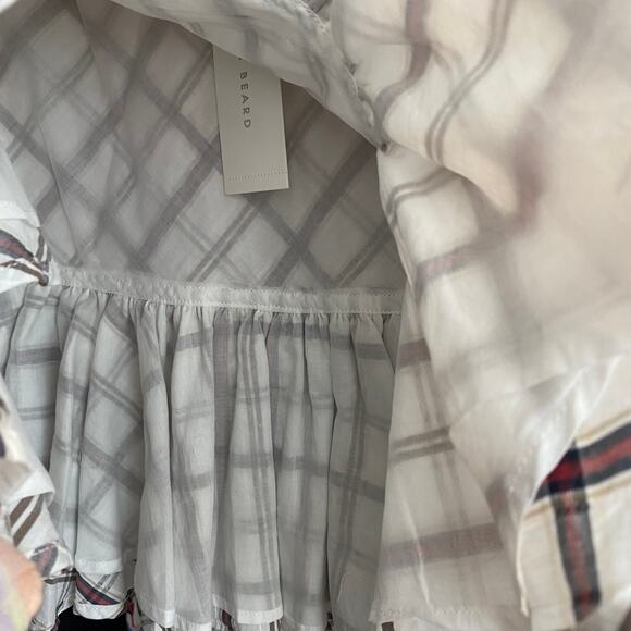 Veronica Beard Memphis Mini Skirt Size 2 XS White Plaid Ruffle NEW NWT - Picture 11 of 11